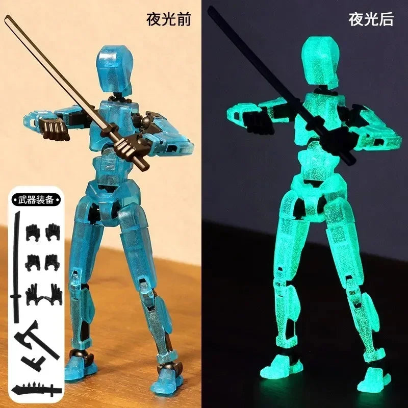 DIY leuchtender T13 Shapeshift-Roboter und Hund – 3D-gedruckte bewegliche Actionfiguren