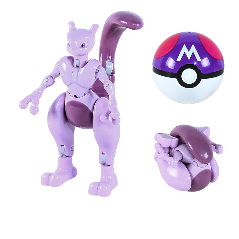 Verwandelnde Pokémon-Pokéball-Figuren – Pikachu, Glurak, Venusaurier, Blastoise, Mewtu, Gyarados, Solgaleo, Lunala und Evoli als Spielzeug