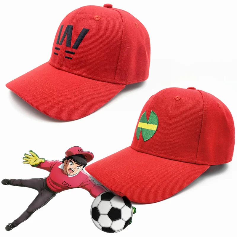 Anime Captain Tsubasa Wakabayashi Genzo Baseballkappe – Rote lässige Cosplay-Mütze für Unisex