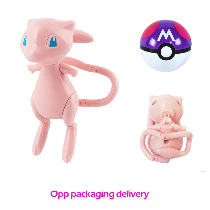 Verwandelnde Pokémon-Pokéball-Figuren – Pikachu, Glurak, Venusaurier, Blastoise, Mewtu, Gyarados, Solgaleo, Lunala und Evoli als Spielzeug