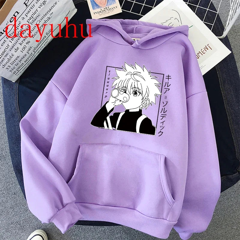 90er Hunter X Hunter Killua Zoldyck Teufelsauge Hoodie – Unisex Streetwear Sweatshirt, Kawaii Hisoka Manga Hoody