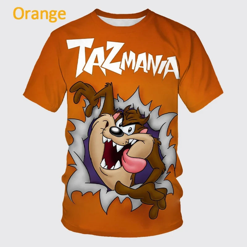 T-shirt classique à col rond avec motif de dessin animé 3D