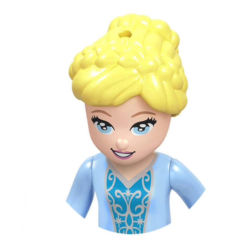 Modèles de mini briques de princesse animée – Belles figurines de filles et blocs de construction sur le thème de la neige pour enfants