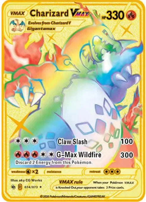 Pokemon Englische Metallkarte Anime-Sammelkarte Kinderspielzeug
