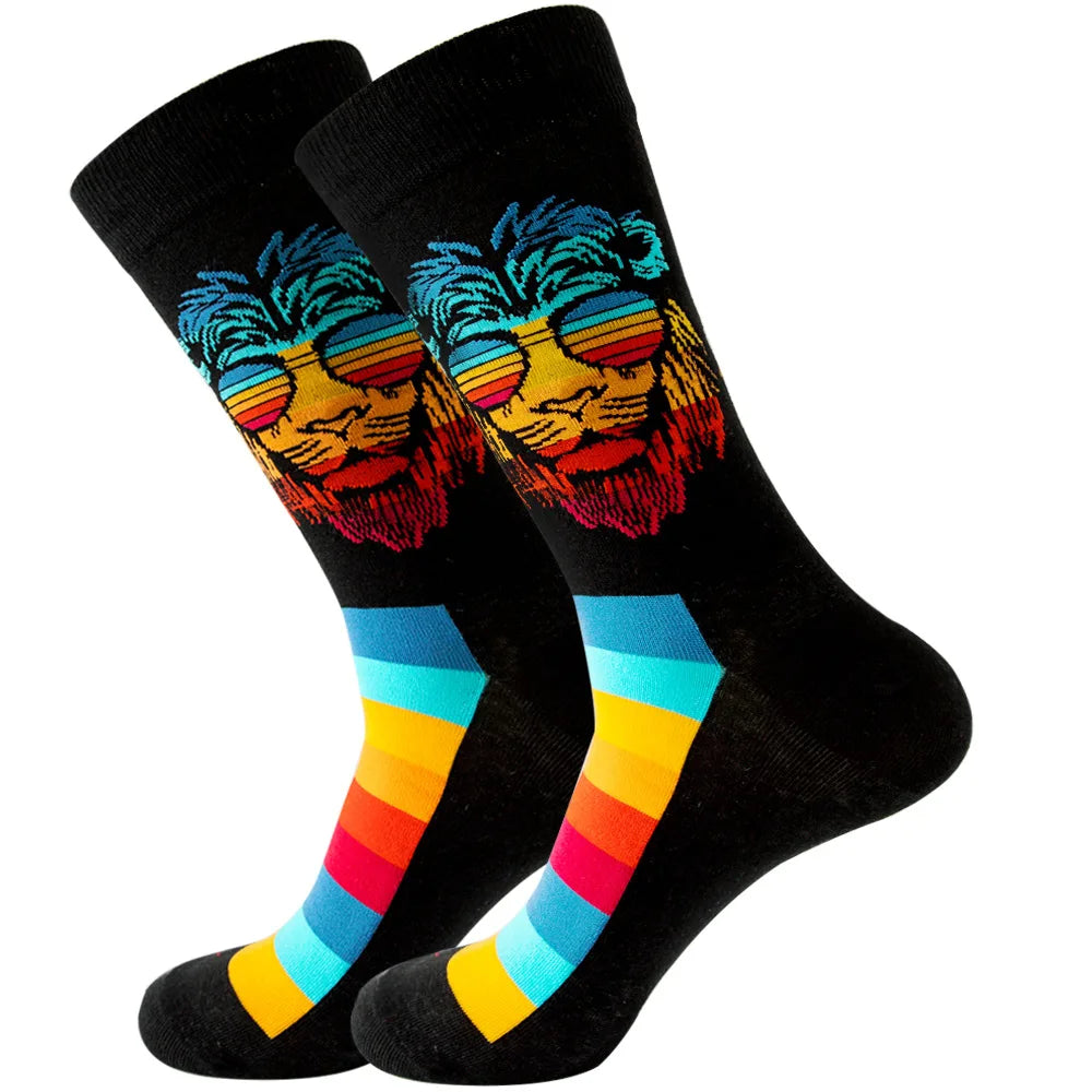 Neuartige Cartoon-Socke aus gekämmter Baumwolle, lustige Crew-Hip-Hop-Socken, dicke lange Socken