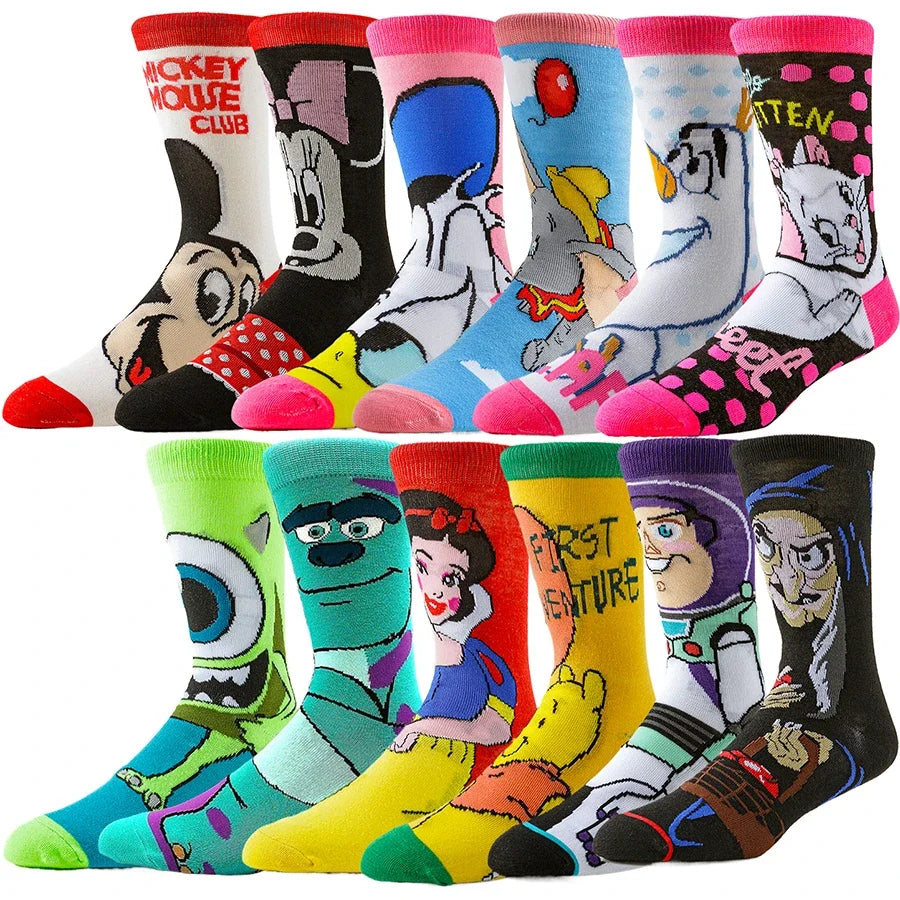 MINISO Disney Cartoon Anime Socken Herren Damen Neuheit Lustige Designer Socken