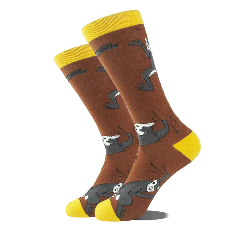 Design Ente Lustige Socken Männer Glücklich Musik Bier Zahn Panda Pinguin