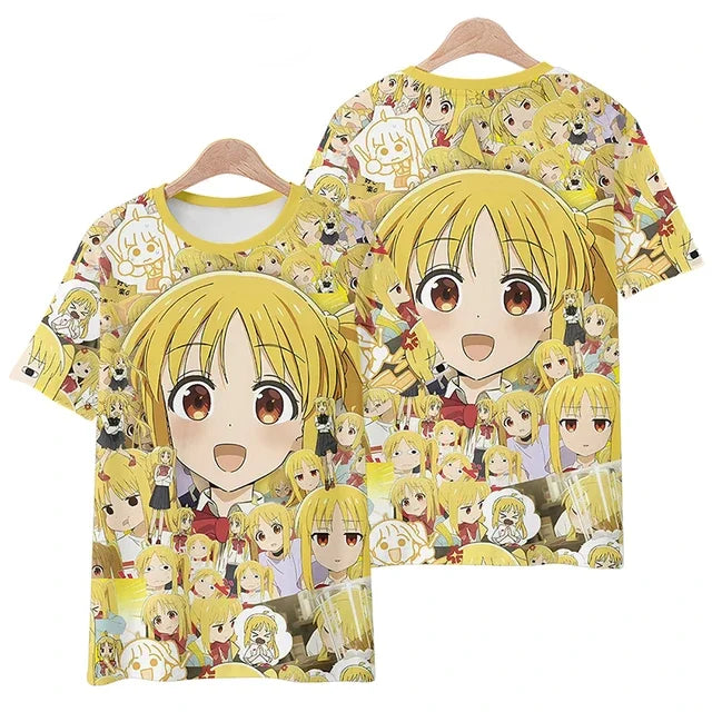 Anime Manga Bocchi The Rock 3D Print T-Shirt Unisex Short Sleeve Oversized Streetwear for Men Women Kids Fashion Clothing
