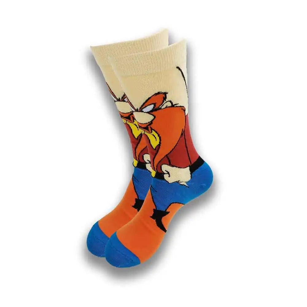 Neue lustige Cartoon-Anime-Socken – 200-Nadel-Baumwolle, atmungsaktiver Hip-Hop-Stil für Männer und Frauen