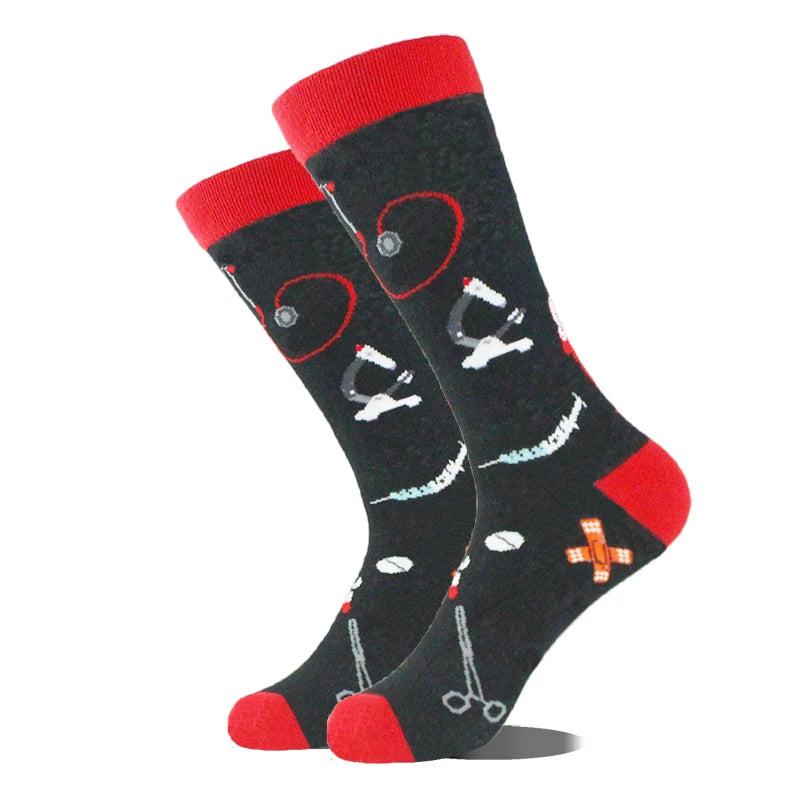 Design Ente Lustige Socken Männer Glücklich Musik Bier Zahn Panda Pinguin