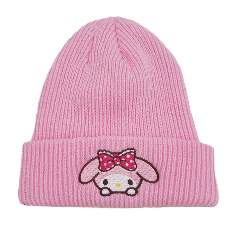 Sanrio Hello Kitty Strickmütze – Süße Anime-Wintermütze für Damen & Kinder