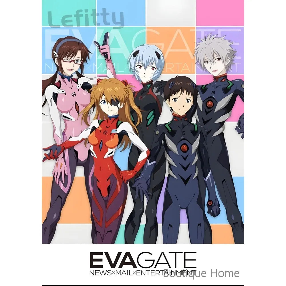 Anime N-Neon G-Genesis E-Evangelions Cooles Poster, klebrige Wandkunst, wasserdichte Heimdekoration