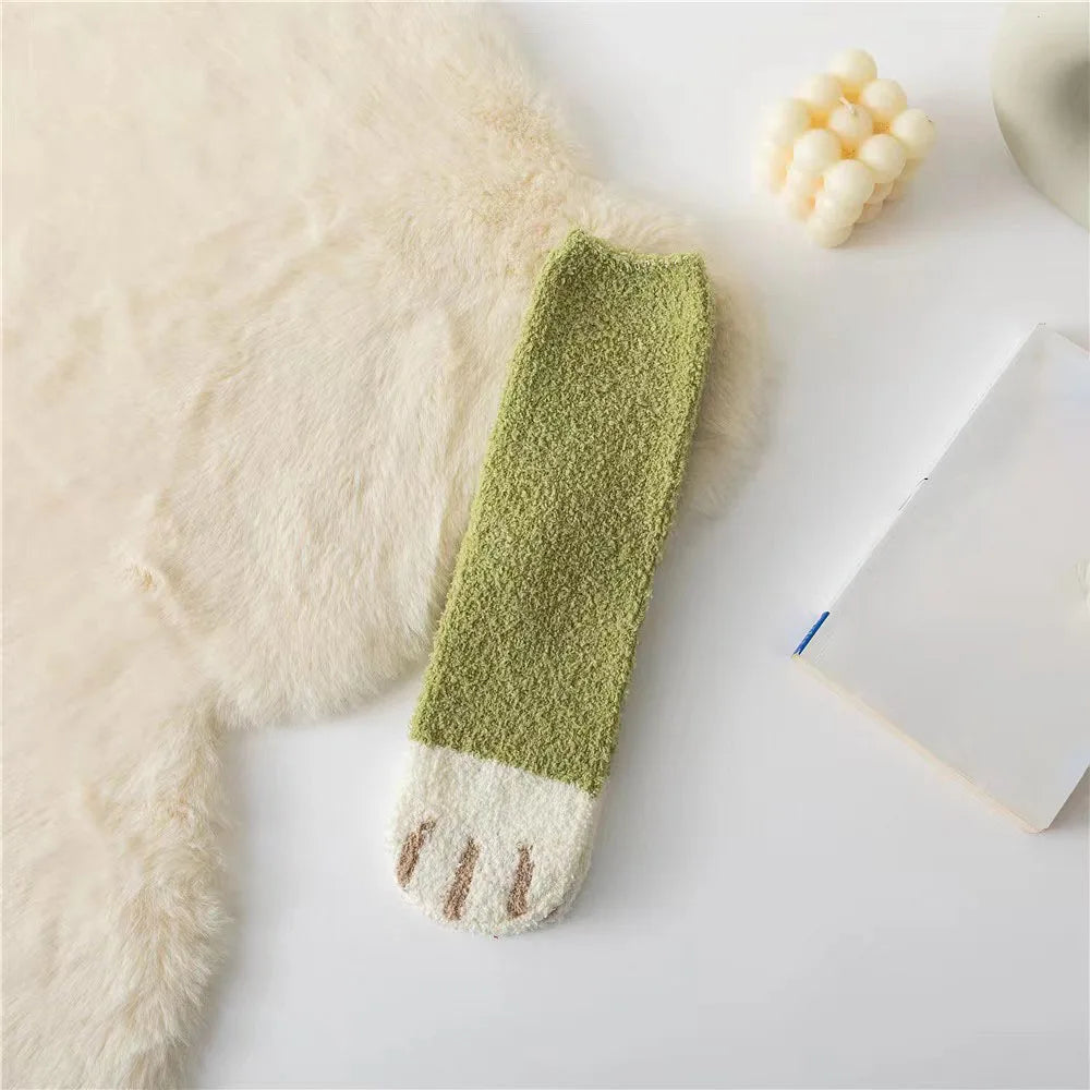 Korallensamt-Katzenkrallensocken – Verdickte Mitte