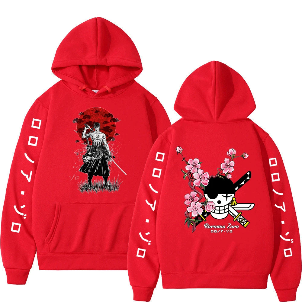 Unisex Japanischer Anime One Piece Hoodie Sweatshirt Lässige Mode Luffy Roronoa Zoro Sanji Harajuku Hoodies für Männer und Frauen