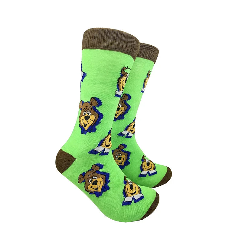 Modische Anime-Socken für Herren – Lustiger Hip-Hop-Stil mit hochwertigen Näh- und Cartoon-Mustern