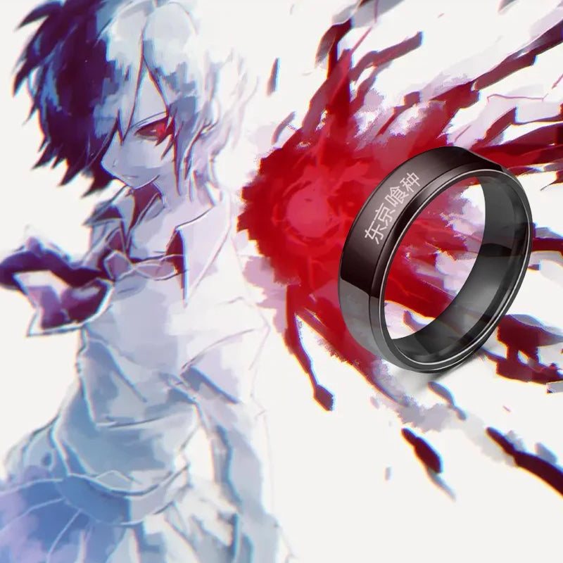 Anime Tokyo Ghoul Kaneki Ken Edelstahlring - Gothic Cosplay Schmuck für Männer & Frauen | Geschenke & Requisiten