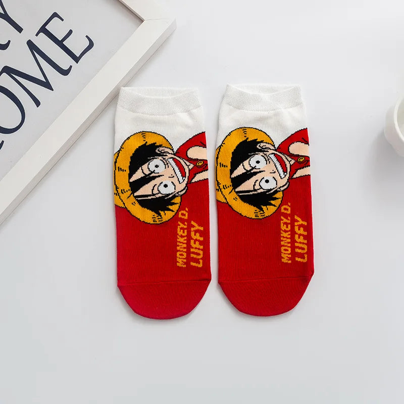 Chaussettes courtes Anime One Luffy Chopper en coton coloré et fin