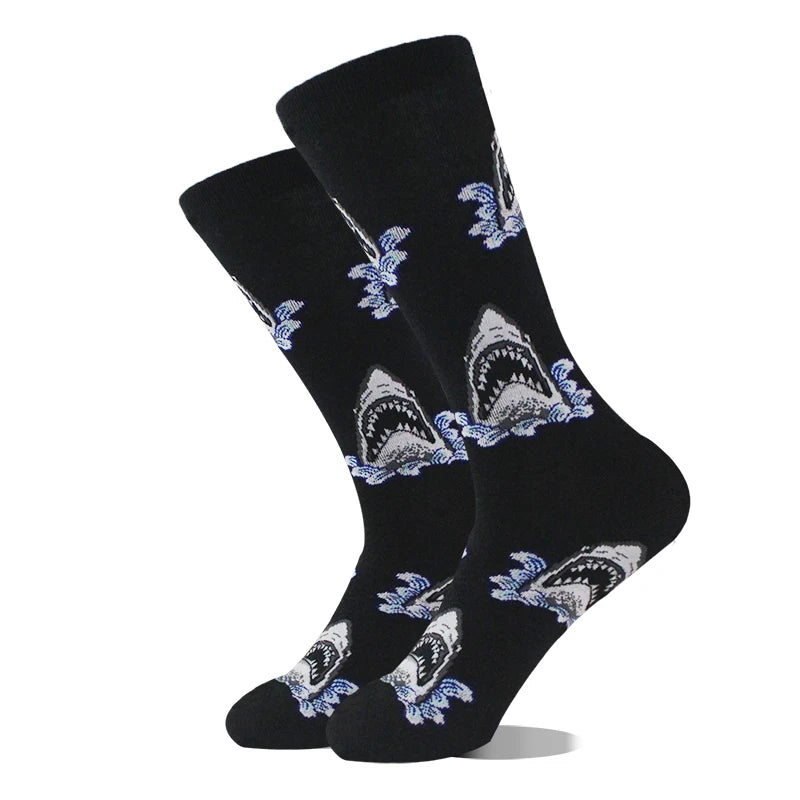 Baumwolle Glücklich Lustige Socken Männer Alien Planet Shark Verrückte Design Sokken