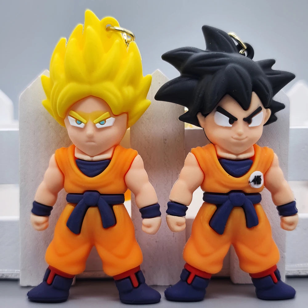 Anime Dragon Ball Keychain Fashion Jewellery Action Figures PVC Key Ring Bag Pendant