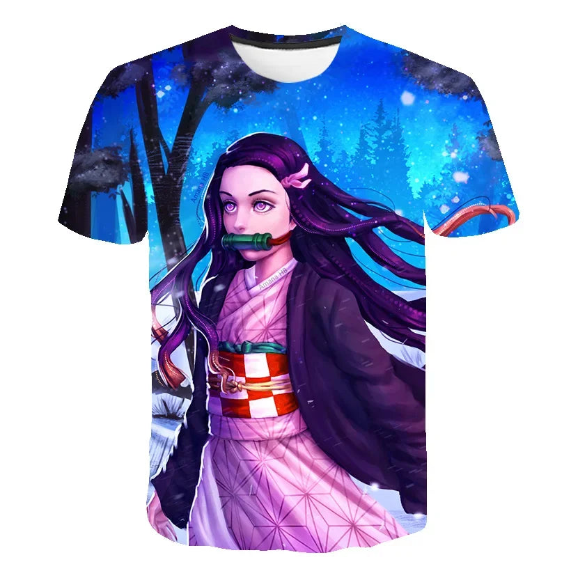 T-shirt imprimé 3D Demon Slayer Rengoku Kyoujurou