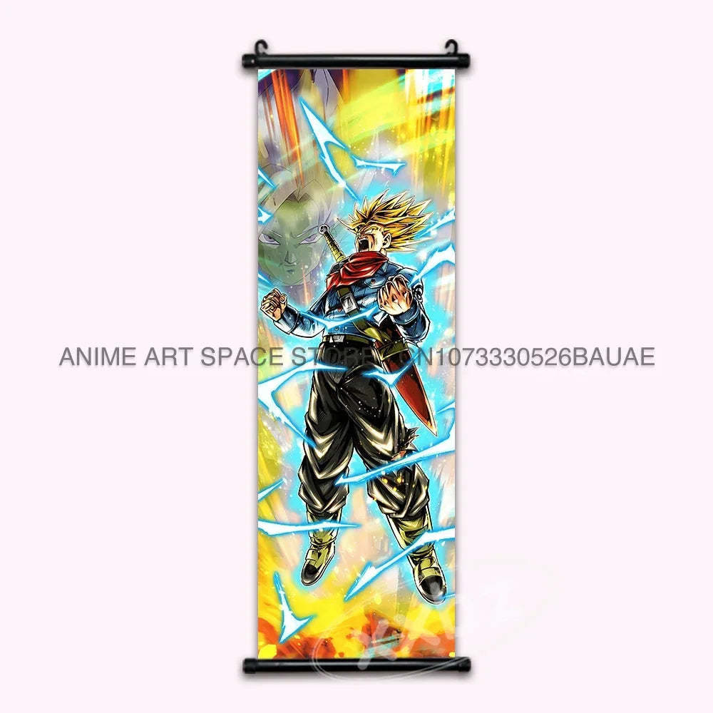 Dragon Ball Z Hanging Paintings Room Decorative Poster Anime Saiyan Scrolls Picture Wall Art