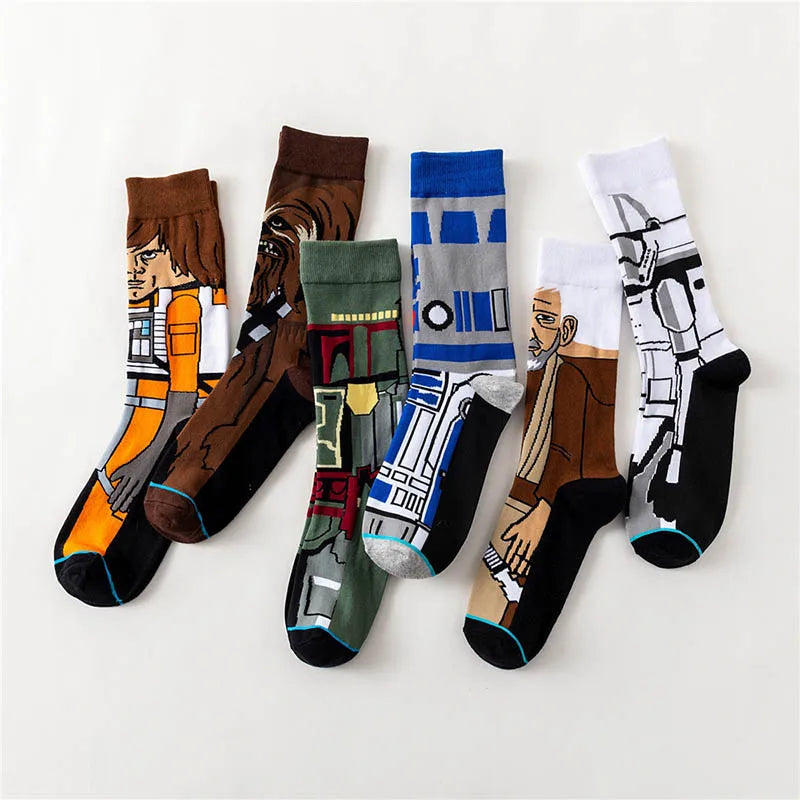 Herbst-Winter-Star Wars-Socken – Meister Yoda, R2-D2, Wookiee & Jedi Cosplay (Größe 37-45)