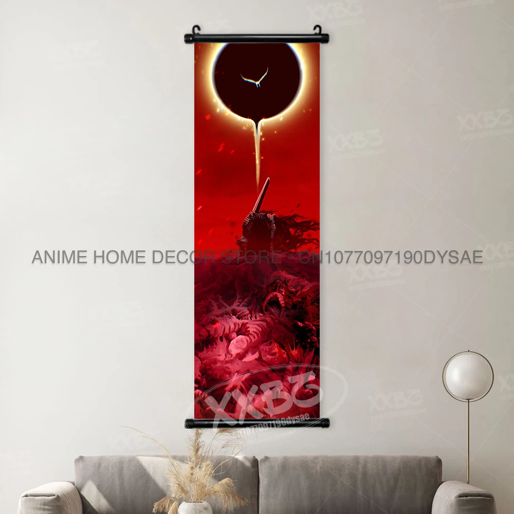 Berserk Poster Black Swordsman Wall Artwork Scrolls Anime Home Decoration