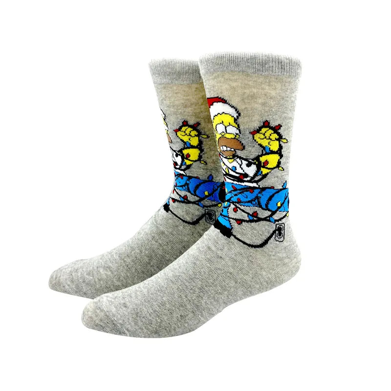 1 Pair The Simpsons Harajuku Socks – Cartoon Middle Tube Cotton for Men & Women