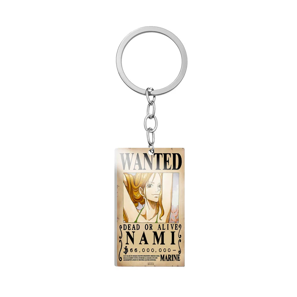 Anime One Piece Metal Keychain Accessories Cartoon Action Figures
