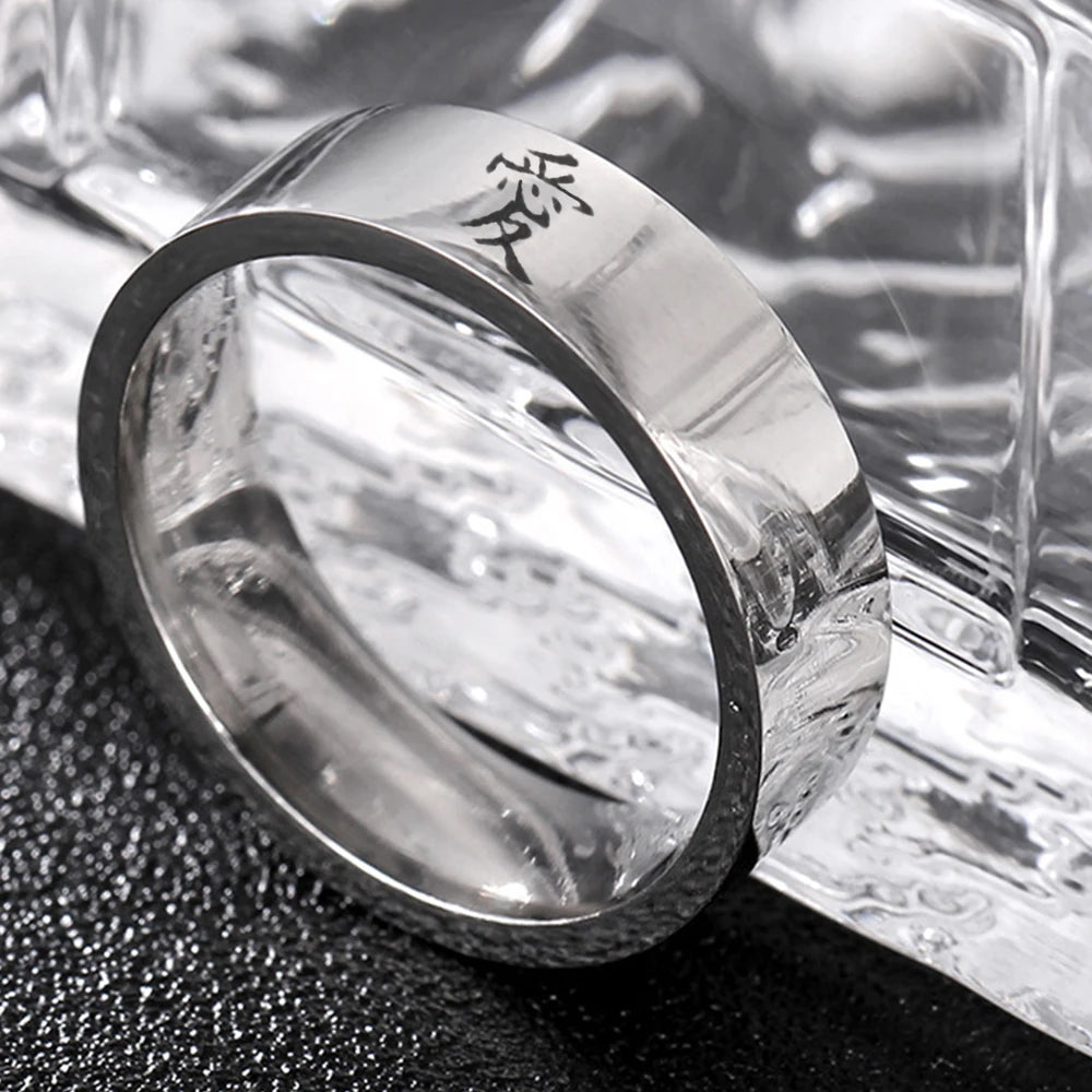 Japanischer Anime Ninjutsu Wächter des Sandes Ringe – Edelstahlschmuck