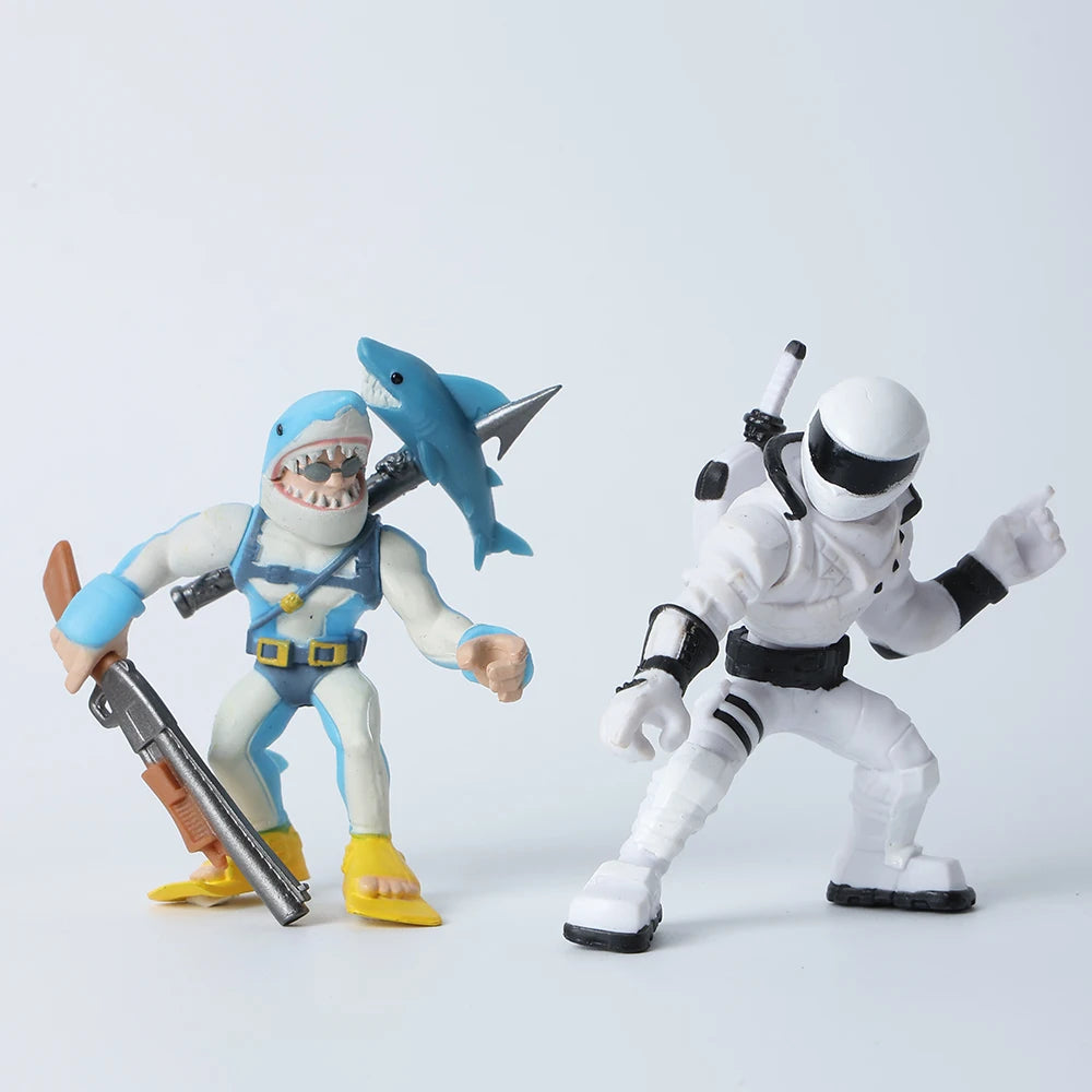 5 Stück einzigartige Fortnites Spielzeugfiguren mit Waffenzubehör