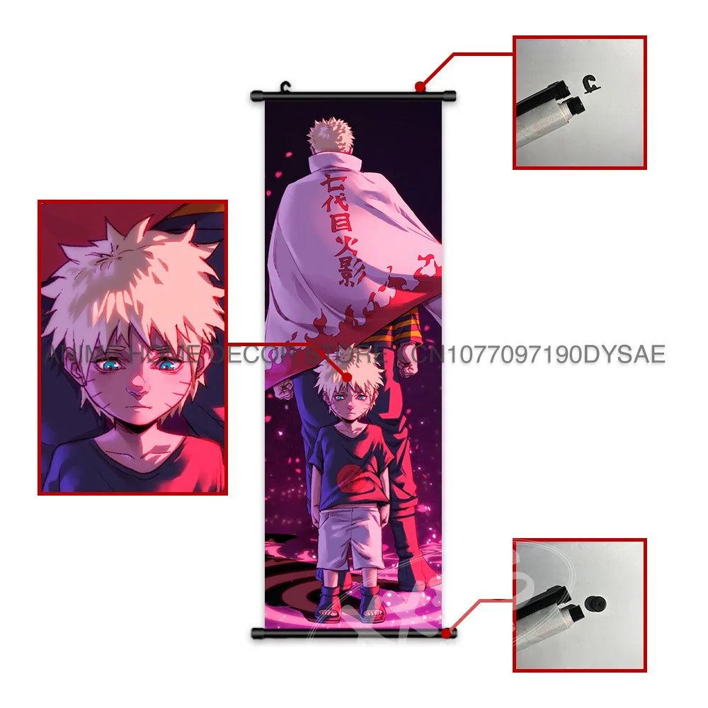 Naruto Posters Scroll Wall Decor Anime Hanging Nara Shikamaru Art Paintings Orochimaru