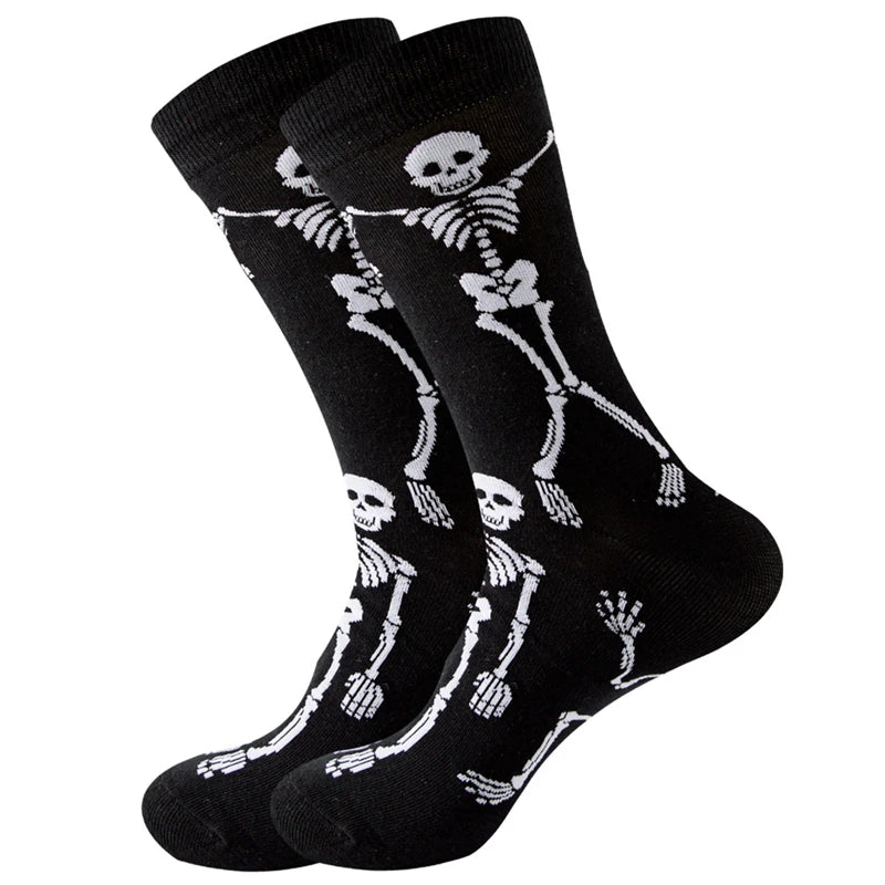 Neuartige Baumwollsocken mit Cartoon-Motiv für Herren 2023 Boxing Dollars Schachbretter Tier Große Größe Lange Socken