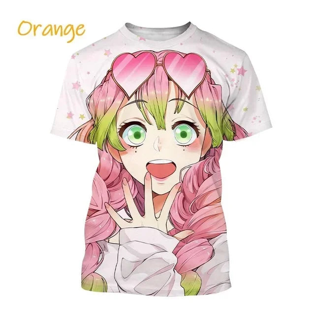 Demon Slayer 3D Print T-Shirt New Anime Fashion Harajuku Casual Street Tee