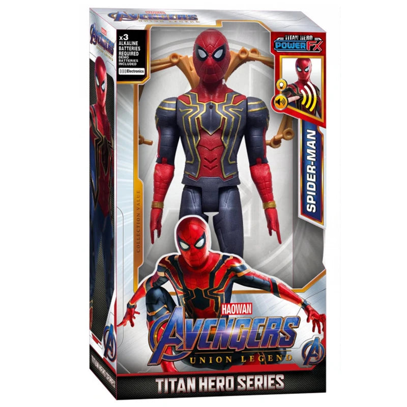 Figurine de super-héros de 30 cm – Thanos, Hulk, Spider-Man, Iron Man, Captain America, Thor et Black Panther avec son et lumière