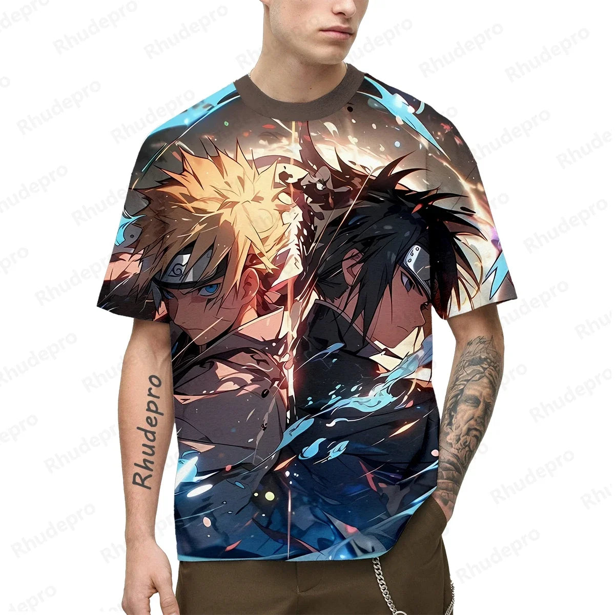 T-shirt imprimé 3D Naruto – Uzumaki Naruto Anime Manches courtes