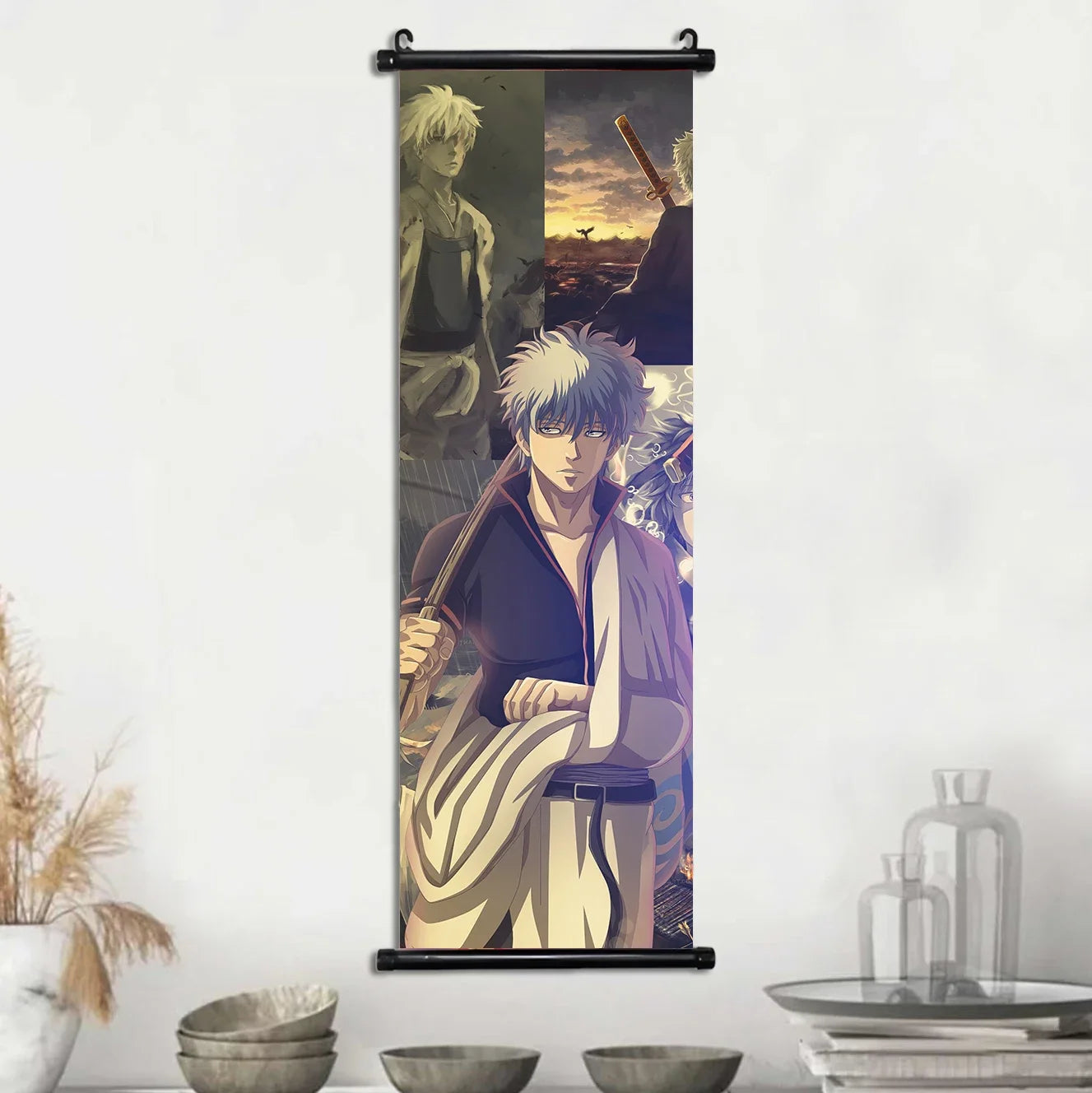 Gintama Gintoki Hanging Scroll Canvas Wall Painting Home Decor Anime Poster Wall Art
