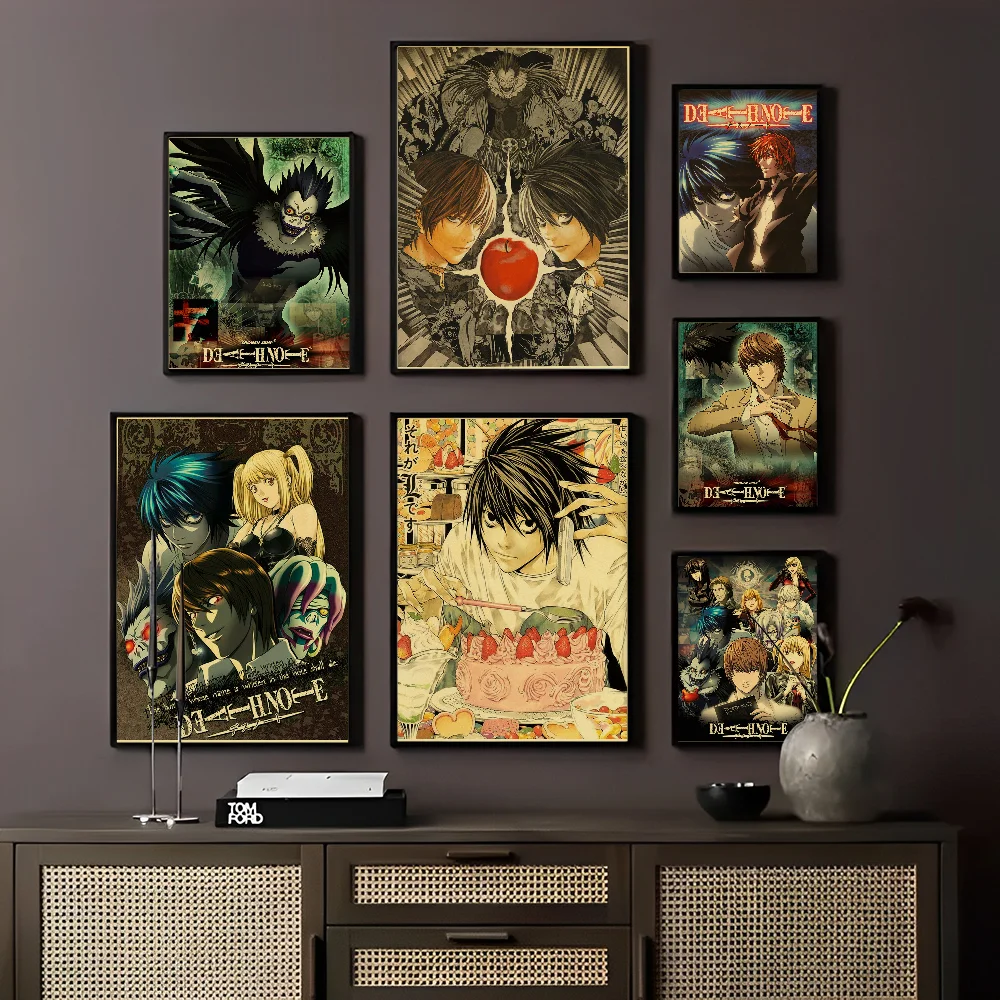 Anime Death Note, klassisches Filmposter, Wandkunst, Gemälde in HD-Qualität, fürs Arbeitszimmer, nordische Wohndekoration