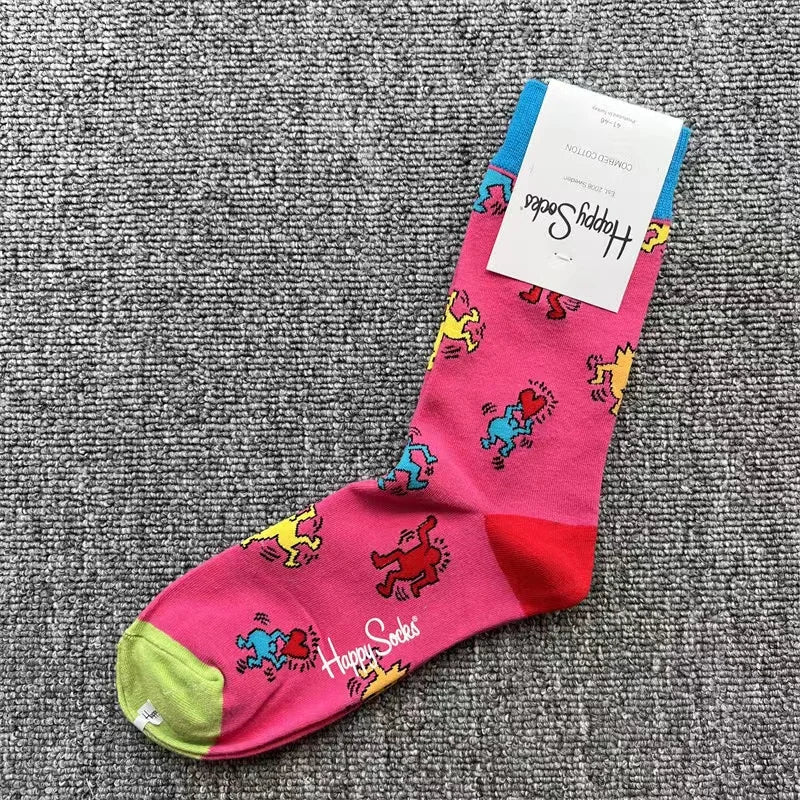 Diamond Check Happy Socks für Herren – Geometrische Sportsocken aus Baumwolle (Größe 41–46)