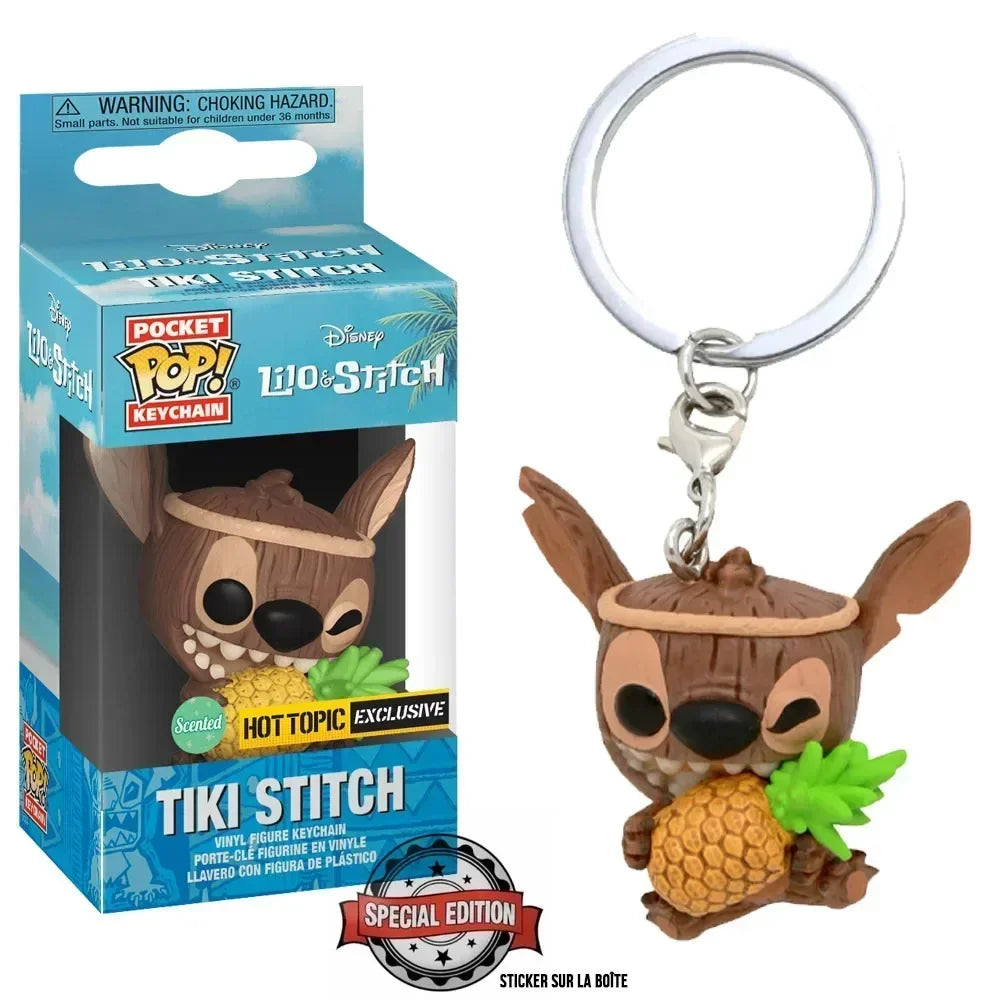 FUNKO POP Disney HULA STITCH Schlüsselanhänger Spielzeug TIKI STITCH LILO SCRUMP Schlüsselanhänger Spielzeug