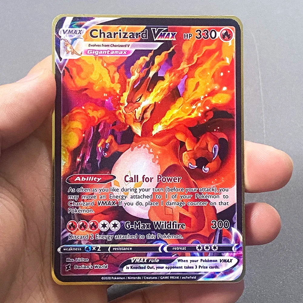 Pokemon Metall Karte 10000 Punkte Arceus Charizard Raichu Super Karte Goldene Englisch Anime Sammlung Karten