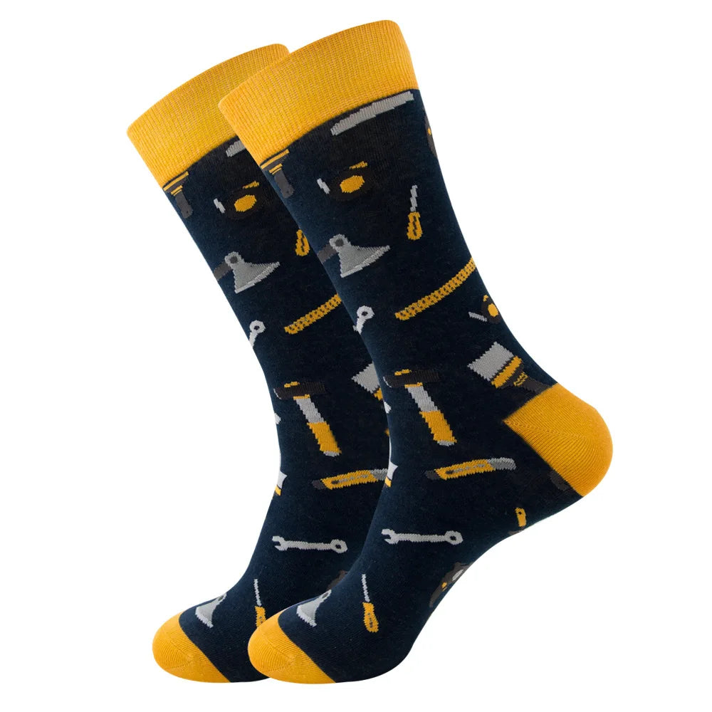 Neuartige Cartoon-Socke aus gekämmter Baumwolle, lustige Crew-Hip-Hop-Socken, dicke lange Socken