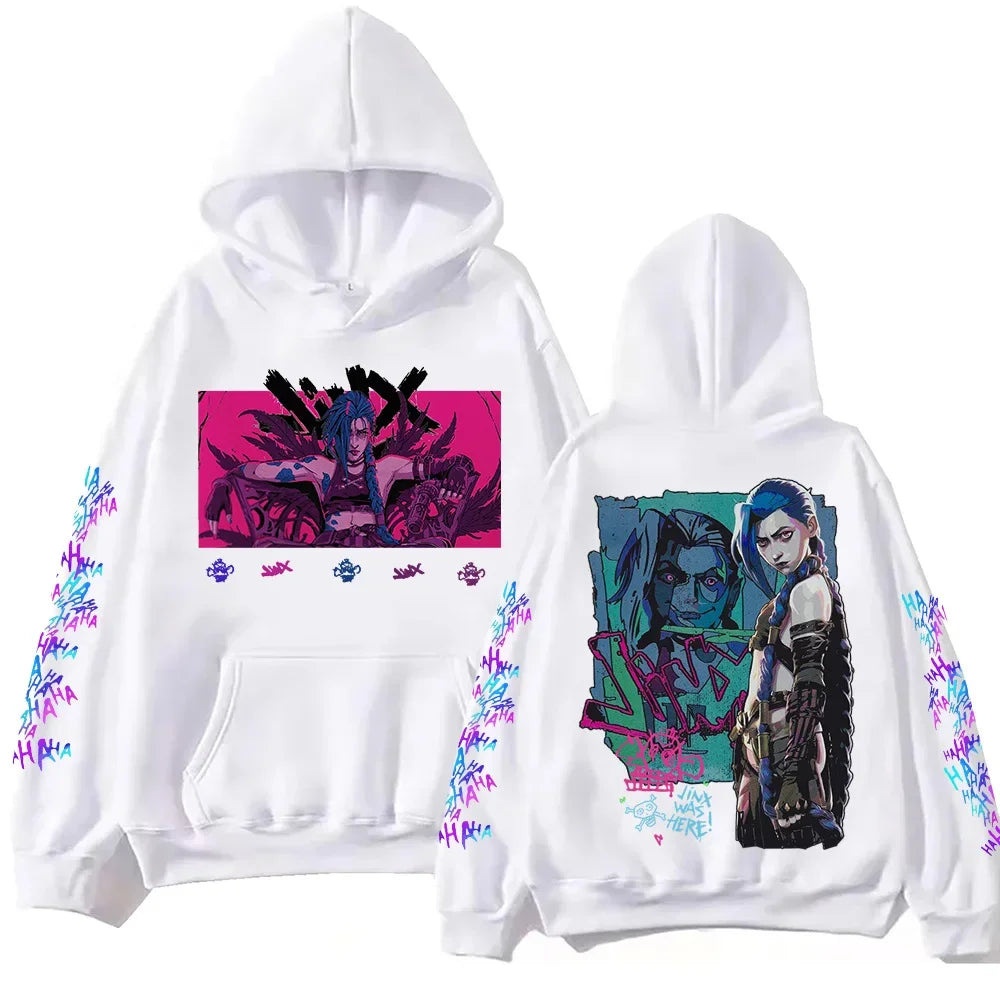 Heißer Anime Jinx Arcane Hoodie – Harajuku Hip Hop Pullover Sweatshirt, Geschenk für beliebte Musikfans