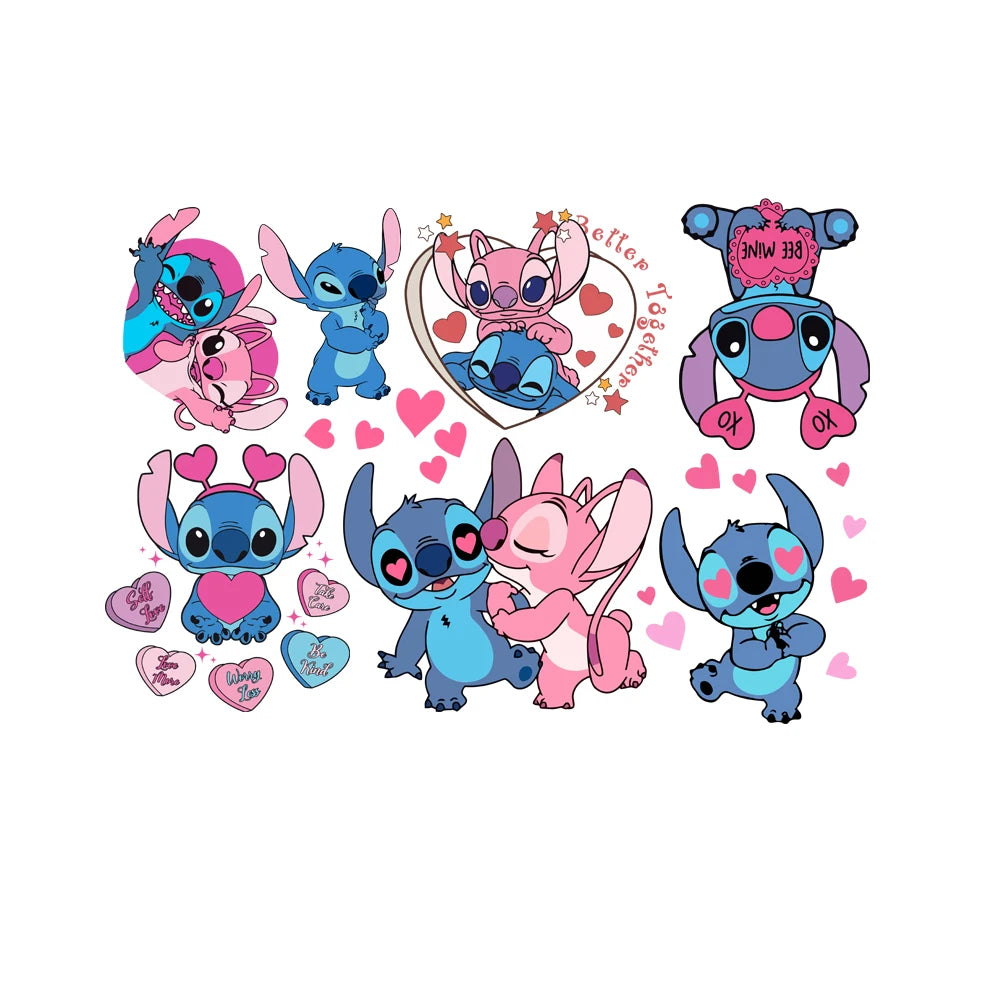 Cartoon Lilo & Stitch Regenbogen Wandaufkleber für Kinderzimmer Wanddekoration Animiertes Poster