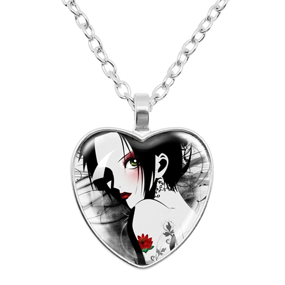 Halskette mit Glasherz von NANA Osaki, japanischer Anime – Modeschmuck und Taschenanhänger, Geschenk für Fans