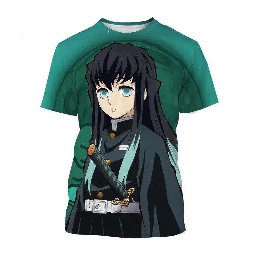 Chemise De Manga Courte Avec Estampado 3D De Anime Demon Slayer, Kimetsu No Yaiba, Kamado, Nezuko, Kochou, Shinobu