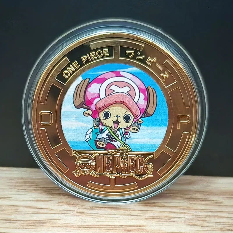 Anime One Piece Luffy Collectible Coins Commemorative Coins Cartoon Chopper Gold Toy