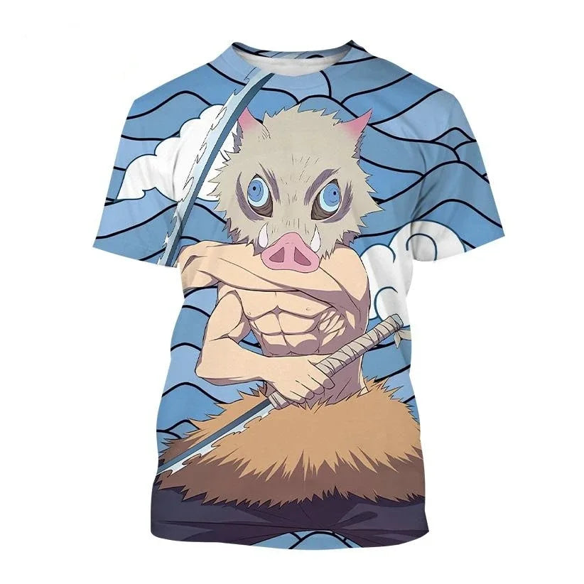 Chemise De Manga Courte Avec Estampado 3D De Anime Demon Slayer, Kimetsu No Yaiba, Kamado, Nezuko, Kochou, Shinobu