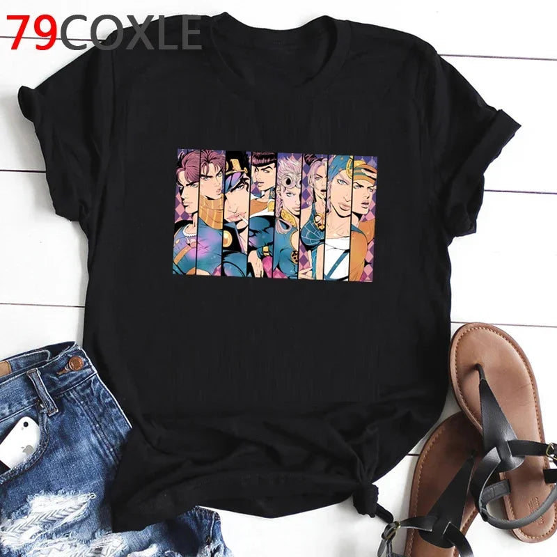 JoJo's Bizarre Adventure T-Shirt, lustiges Cartoon-Anime-Grafik-T-Shirt