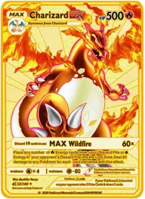 Pokemon Englische Metallkarte Anime-Sammelkarte Kinderspielzeug